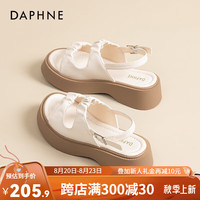 达芙妮(DAPHNE)达芙妮凉鞋女2024年夏女鞋休闲百搭厚底显高一字带凉鞋JL 米白色 40
