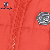 allo&lugh阿路和如童装女童羽绒服中长款2024秋冬新款中大童连帽工装外套 红色 1