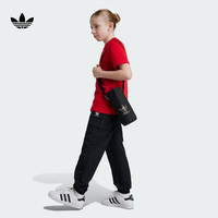 adidas工装风运动裤男大童儿童秋季阿迪达斯三叶草IW3505 黑色 140CM