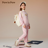 PawinPaw卡通小熊童装2024年秋冬男女童宽松休闲套装舒适运动 Pink粉红色/25 160cm