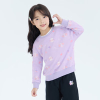 小猪班纳童装2024秋装儿童套头衫小童女童卫衣宝宝上衣幼童潮 浅紫底蝴蝶兔 130cm