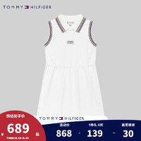 TOMMY HILFIGER汤米儿童童装无袖连衣裙TH2422750GS-001 冷白色 140/64