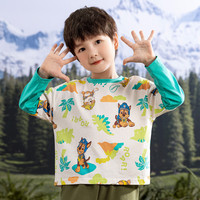 汪汪队立大功女童长袖t恤春秋2024秋装儿童纯棉上衣女宝宝打底衫女孩衣服 白色花版0296 105cm