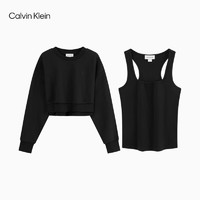 Calvin Klein Jeans24秋季女士ck时尚内搭背心潮流短款卫衣两件套J224599 BEH-太空黑 M