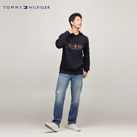 TOMMY HILFIGER【休闲连帽】24秋冬男装美式金线签字刺绣卫衣78JA837 藏青色FAP L