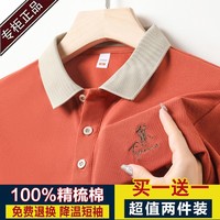 百亿补贴：哲集 高端正品男士短袖POLO衫夏季休闲上衣刺绣翻领中青年男装T恤衫