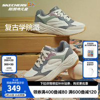 Skechers斯凯奇儿童春秋款复古慢跑鞋时尚缓震防滑耐磨休闲运动鞋310590L 自然色/多彩色/NTMT 27.5码