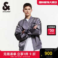 杰克·琼斯（JACK&JONES）秋季NBA联名款湖人队字母图案刺绣棒球夹克外套224321074 灰紫色E38 常规 灰紫色E38 190/108A/XXL