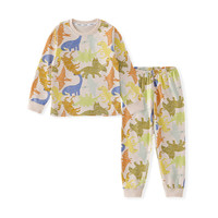 棉花堂儿童秋衣秋裤宝宝内衣套装纯棉全棉男童女童睡衣棉毛衫保暖 恐龙世界 110cm