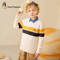 暇步士(Hush Puppies)童装儿童男女小童秋季童趣可爱休闲百搭柔软舒适线衣 奶油色E款 120cm