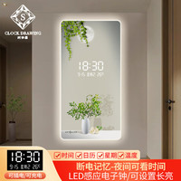 时钟画简约绿植数字插电子钟表挂钟客厅玄关走廊道装饰LED灯表挂墙时钟 BG5096 【有灯插电款】 35英寸 45*90cm【15%的选择】