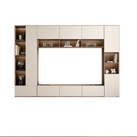 QuanU 全友 翡丽都市系列 670292 电视柜主柜+吊柜+储物柜+窄柜 珍珠白+深咖木纹