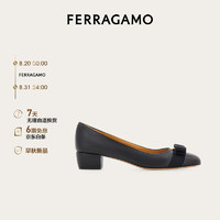 菲拉格慕（Ferragamo）女士黑色Vara蝴蝶结高跟鞋 0775750_1D _ 70/37.5码 