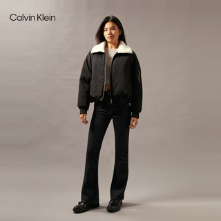 Calvin Klein Jeans【防泼水】24秋季女ck仿羊羔绒翻领鸭绒羽绒服J224592 BEH-太空黑 S