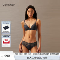 Calvin Klein【黑标系列】24秋季女士ck性感蕾丝薄垫深V文胸QF7907AD PPK-藏青 32B