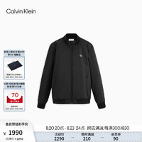 Calvin Klein Jeans24秋季男士休闲通勤简约ck印花立领夹棉外套J326804 BEH-太空黑 L