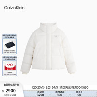 Calvin Klein Jeans【防泼水】24秋季女士ck绒领立领鸭绒羽绒服J224788 YBI-牛乳白 S