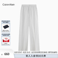 Calvin Klein内衣24秋季女士ck柔软纯棉府绸松紧腰休闲家居长裤睡裤QS7242 POG-玛瑙灰 S