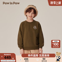 PawinPaw卡通小熊童装2024年秋冬男童圆领卫衣 Green绿色/40 120cm