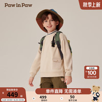 PawinPaw卡通小熊童装2024年秋冬男童圆领卫衣 Ivory象牙色/39 130cm