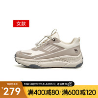 骆驼(CAMEL)2024年轻便运动鞋舒适免系厚底增高女士户外休闲鞋 G24S566150 米色女 四季款 38