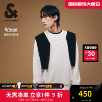 杰克·琼斯（JACK&JONES）秋季立体字母胶印时尚潮流百搭宽松圆领卫衣长袖男224333082 A06蛋奶色 常规 A06蛋奶色 190/108A/XXL