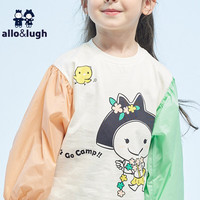 allo&lugh【露营系列】阿路和如儿童装2024夏款男女休T恤运动上衣 浅绿色  100cm