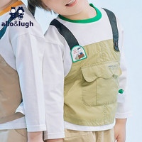 allo&lugh【露营系列】阿路和如儿童装2024夏款男女休T恤运动上衣 烟绿色 120cm