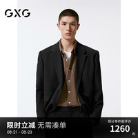 GXG男装 不易皱休闲通勤西装男士正装 24年秋G24X133008 黑色 180/XL