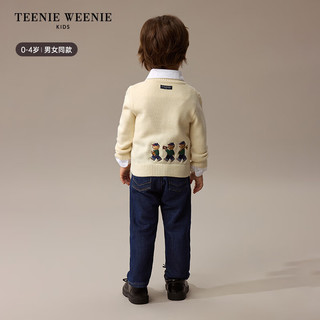 Teenie Weenie Kids小熊童装24秋冬男女宝宝休闲羊毛开衫毛衣 酒红色 120cm