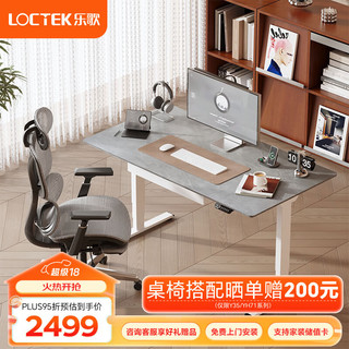 Loctek 乐歌 电动升降桌 E5X 仿岩板灰色 1.6米桌