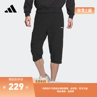 adidas休闲运动七分裤男装阿迪达斯轻运动JE3565 黑色 L