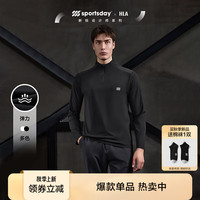 海澜之家（HLA）T恤24新运动SPORTSDAY长袖男秋季 黑色27 170/88A M125~136斤