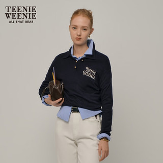 Teenie Weenie小熊秋季miu系Polo针织衫柔软毛衣女 藏青色 160/S