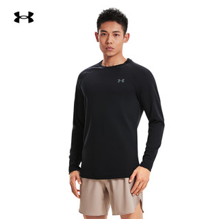 安德玛 官方UA ColdGear Base男子圆领运动长袖T恤Under Armour1353349 黑色001 S