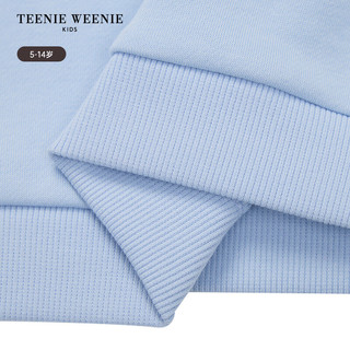 Teenie Weenie Kids小熊童装24秋季女童蕾丝花边翻领套头卫衣 浅蓝色 140cm