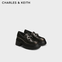 CHARLES&KEITH24秋CK1-70900537英伦风增高粗跟厚底乐福鞋女 Bronze古铜色 38