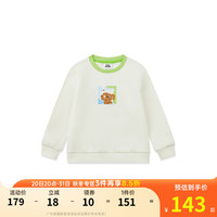 乔丹QIAODAN童装男童卫衣2024秋季小童圆领内搭长袖上衣 天幕白 110cm