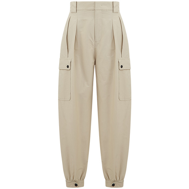 d'zzit 地素 dzzit地素奥莱春秋专柜同款卡其色宽松工装休闲束脚裤女3D3Q4141N