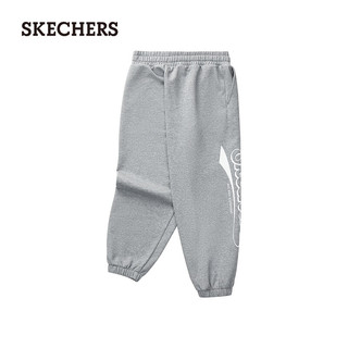 斯凯奇（Skechers）2024春时尚男童针织长裤儿童百搭L124B028 中花灰/004F L