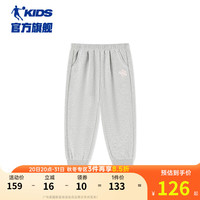 乔丹QIAODAN童装女小童裤子2024儿童秋装女孩长裤休闲裤 【花花来咯】BC04浅花灰 101cm