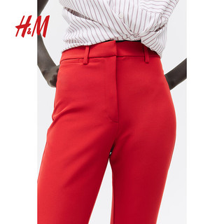 H&M2024秋季女装七分西裤1255661 亮红色 165/80