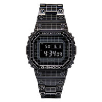 CASIO 卡西欧 金属小方块金砖银砖蓝牙电波太阳能手表男GMW-B5000D-1GD-9