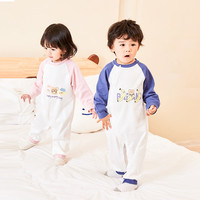 舒贝怡 2件婴儿衣服夏季连体衣新生儿外出哈衣男女宝宝秋装睡衣套装早秋