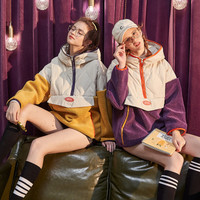 唐狮 TONLION冬季羽绒服女仿羊羔绒拼接厚外套连帽卫衣in潮流