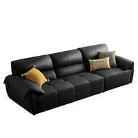  顾家家居 KUKA  90.DK.1259 钢琴键真皮沙发 大三人位 魅影黑