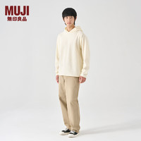 MUJI 無印良品 无印良品（MUJI） 男式 华夫格 套头卫衣 纯色连帽卫衣 AB13CC3A 米白色 L