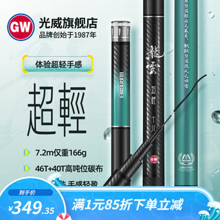 GW 光威 龙云超轻鱼竿台钓竿鲫鱼竿手竿3.5H碳素竿超轻钓鱼竿 4.5m