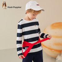 暇步士（Hush Puppies）童装儿童男女大小童春秋时尚柔软舒适经典休闲长袖衬衫 藏蓝 C款偏薄款 120cm