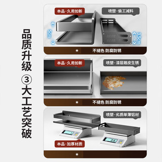 洁锦乐卫生间置物架免打孔太空铝浴室淋浴房厕所洗手间洗漱用品收纳架子 60cm 枪灰-单层【可拆卸水洗】